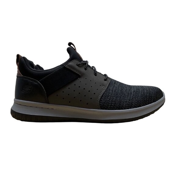 Skechers Mens Black & Grey Classic Fit Air-Cooled Memory Foam Sneakers Sz 9.5US - Picture 1 of 7